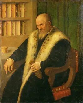 Gloves Prints: Portrait of a Scholar, 1501-1600. Creator: Style ofMoretto da Brescia