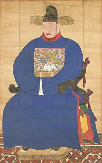 Ink On Silk Prints: Portrait of a Scholar-Official in Blue Robe (image 1 of 4), 18th century. Creator: Anon