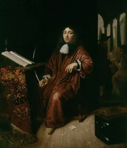 Cornelis De Man Prints: Portrait of a scribe, c1660s. Creator: Cornelis de Man