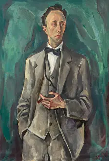 Hofer Prints: Portrait of sculptor Hermann Hubacher (1885-1976), 1918. Creator: Hofer, Karl (1878-1955)