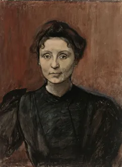 Knut Magnus Enckell Prints: Portrait of Sculptor Madeleine Jouvray, 1893-1894. Creator: Magnus Enckell