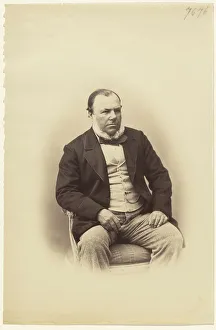 Gray Gustave Le Prints: Portrait of a Seated Man, about 1858. Creator: Gustave Le Gray