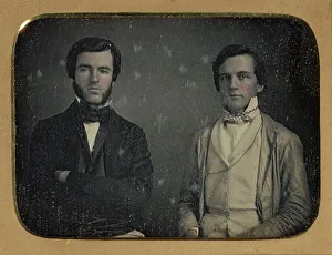 Daguerreotype Prints: Portrait of two seated men, about 1850. Creator: Unknown