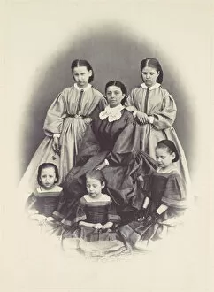Antoine Franz Gallery: [Portrait of a Seated Woman Surrounded by Five Girls, Seated and Standing], 1850s-60s