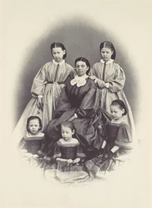 Antoine Franz Gallery: [Portrait of a Seated Woman Surrounded by Five Girls, Seated and Standing], 1850s-60s