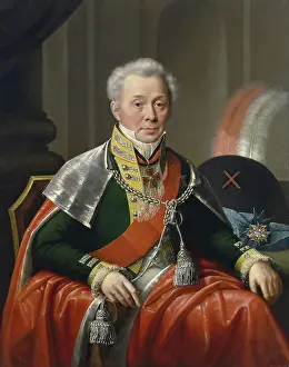 Jozef Prints: Portrait of Senator Piotr Myatlev, 1824. Creator: Jozef Oleszkiewicz