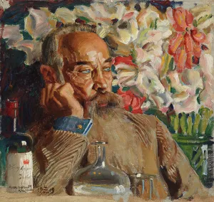 Jumper Prints: Portrait of Sigurd Wettenhovi-Aspa, 1919. Creator: Akseli Gallen-Kallela