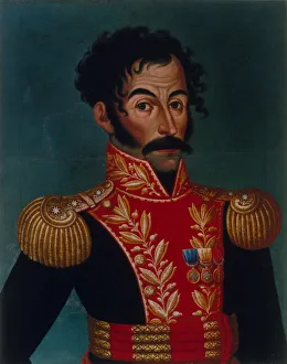 Bolivar Prints: Portrait of Simon Bolivar, 1823. Creator: Anonymous