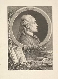 Open Book Collection: Portrait of Simon-Nicolas-Henri Linguet, 1773. Creators: Augustin de Saint-Aubin