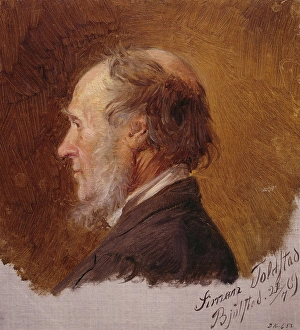 Portrait of Simon Toldstad. Study, 1869. Creator: Adolph Tidemand