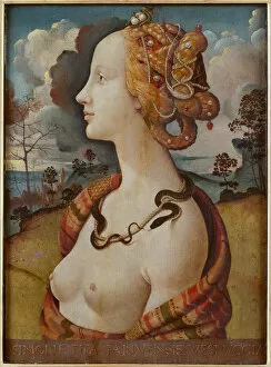Lovers Gallery: Portrait of Simonetta Vespucci (Cleopatra), c. 1480. Artist: Piero di Cosimo (ca 1462-ca 1521)
