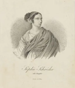 1833 Prints: Portrait of the singer and actress Sophie Schroder (1781-1868) as Sappho, 1833