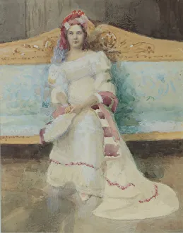 Onegin Prints: Portrait of the singer Alexandra Panaeva-Kartseva as Tatyana in the opera Eugene Onegin by P