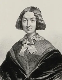 Marie Alexandre Menut 1812 1883 Prints: Portrait of the singer and composer Anna Bochkoltz (1815-1879)