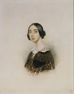 Portrait of the singer and composer Michelle Pauline Viardot-Garcia (1821-1910), 1843-1845. Artist: Sokolov, Pyotr Fyodorovich (1791-1848)