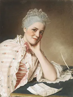 Jean étienne 1702 1789 Prints: Portrait of the singer Mademoiselle Louise Jacquet