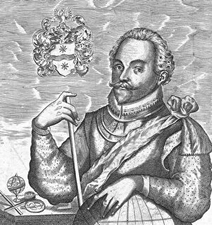 Portrait of Sir Francis Drake. (Frontispiece from The World Encompassed), 1628. Artist: Anonymous