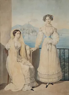 Alexander Pavlovich 1798 1877 Gallery: Portrait of Sisters Countesses Dorothea (1804-1863) and Catherine (1803-1888) von Tiesenhausen