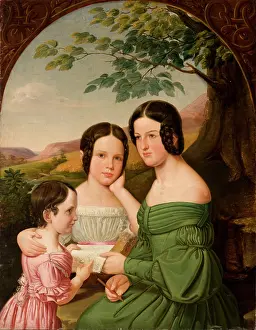 1839 Prints: Portrait of Three Sisters from the Hausner Family, 1839. Creator: Tomasz Tyrowicz
