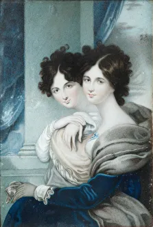 Gouache On Horn Prints: Portrait of Sisters Princesses Anna Petrovna (1777-1805) and Ekaterina Petrovna (1783-1830) Lopukhin Artist: Anonymous