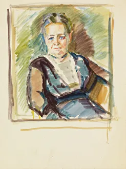 Blue Eyes Prints: Portrait sketch, c1910s. Creator: Verner Thome