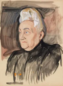 Double Chin Prints: Portrait sketch, c1910s. Creator: Verner Thome
