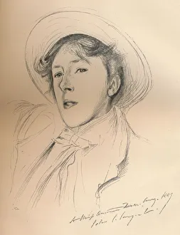 Violet Prints: Portrait sketch of Miss Violet Paget (Vernon Lee), c1881. Artist: John Singer Sargent