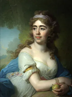 Vladimir Lukich 1757 1825 Prints: Portrait of Skobeyeva, 1790s. Artist: Borovikovsky, Vladimir Lukich (1757-1825)