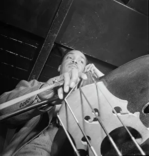 Bill Gottlieb Prints: Portrait of Slam Stewart, Three Deuces(?)