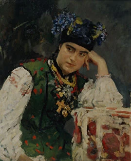 Images Dated 21st June 2013: Portrait of Sofia Dragomirov, 1889. Artist: Serov, Valentin Alexandrovich (1865-1911)