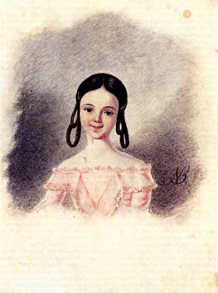 Decemberist Gallery: Portrait of Sofia Muravyova, daughter of Decembrist Nikita Muravyov, 1833-1835