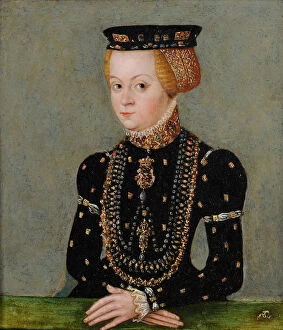 Oil On Tin Plate Gallery: Portrait of Sophia Jagiellon (1522-1575), Duchess of Brunswick-Wolfenbuttel, c. 1565
