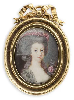 Gouache On Horn Prints: Portrait of Sophia Magdalena of Denmark (1746-1813), Queen of Sweden. Creator: Hoyer