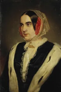 Scarf Prints: Portrait of Sophie Hermann, 1850. Creator: Carl Johann Lasch
