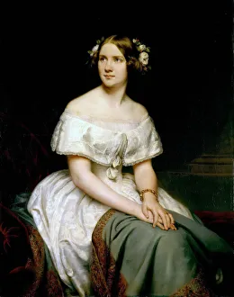 Staatliche Museen Prints: Portrait of the Soprano Jenny Lind (1820-1887), 1846. Creator: Magnus, Eduard (1799-1872)
