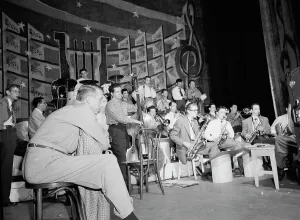 Stanley Newcomb Kenton Prints: Portrait of Stan Kenton, Eddie Safranski