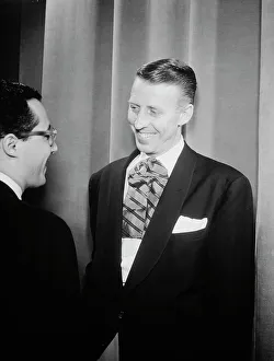 Stanley Newcomb Kenton Prints: Portrait of Stan Kenton and Pete Rugolo, 1947 or 1948. Creator: William Paul Gottlieb