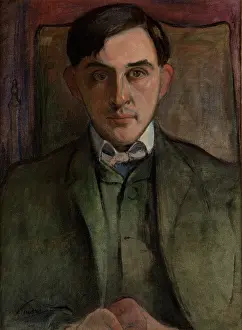Theory Prints: Portrait of Stanislaw Ignacy Witkiewicz, between 1906-1916. Creator: Wladyslaw Slewinski