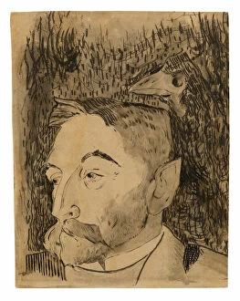 Critic Gallery: Portrait of Stephane Mallarme, 1891. Creator: Paul Gauguin