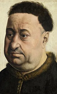 Burgundian Prints: Portrait of a Stout Man. Robert de Masmines (?), 1425. Creator: Robert Campin