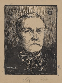 Suspicion Prints: Portrait study of P.O.Hviezdoslav, 1921. Creator: Ladislav Treskon
