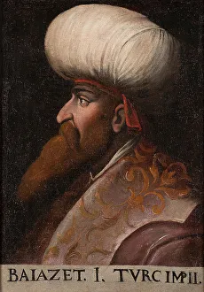 Cristofano 1525 1605 Prints: Portrait of Sultan Bayezid I. Creator: Dell'Altissimo, Cristofano (1525-1605)