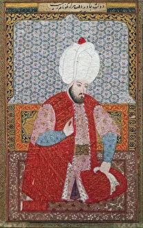 Sultan Prints: Portrait of Sultan Suleiman I the Magnificent, ca 1603-1617. Creator: Anonymous