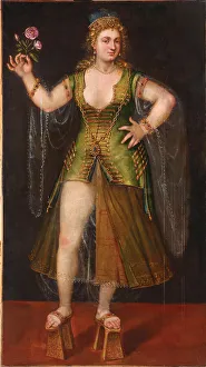 Sultana Prints: Portrait of a Sultana in Ottoman wooden shoes, 16th century. Creator: Anonymous ()