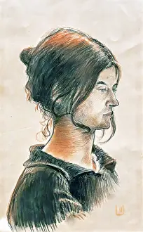 Charcoal Prints: Portrait of Suzanne Valadon, 1891. Creator: Utrillo, Miquel (1862-1934)