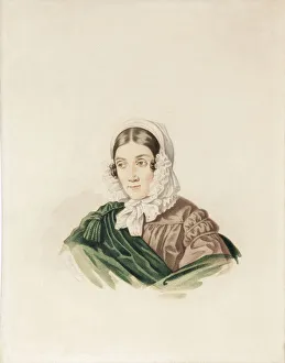 Portrait of Tatiana Petrovna Lvova (1789-1848), nee Poltoratskaya, 1830s. Creator: Hampeln