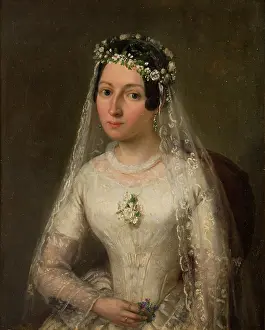 Bridal Prints: Portrait of Teresa Markowska nee Palczewska, 1849. Creator: Antoni Kolasinski