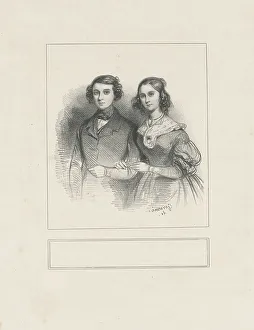 Gavarni Prints: Portrait of Thelma Herdlitz (1818-1896) with her husband Émile Taigny (1810-1875)