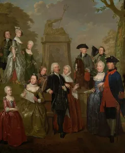 Burgermeister Prints: Portrait of Theodorus Bisdom van Vliet and his Family, 1757. Creator: Jan Stolker