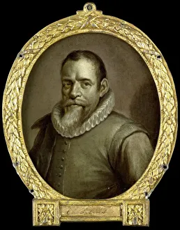 Copper Metal Prints: Portrait of Theodorus Velius, Writer of the Chronicle of Horn